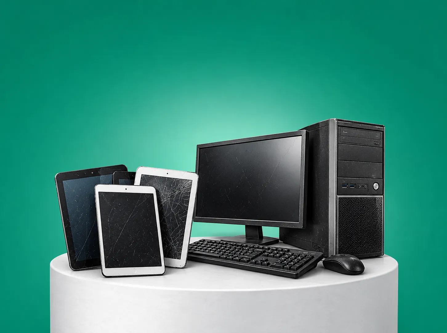 Tablet computer with a clean screen